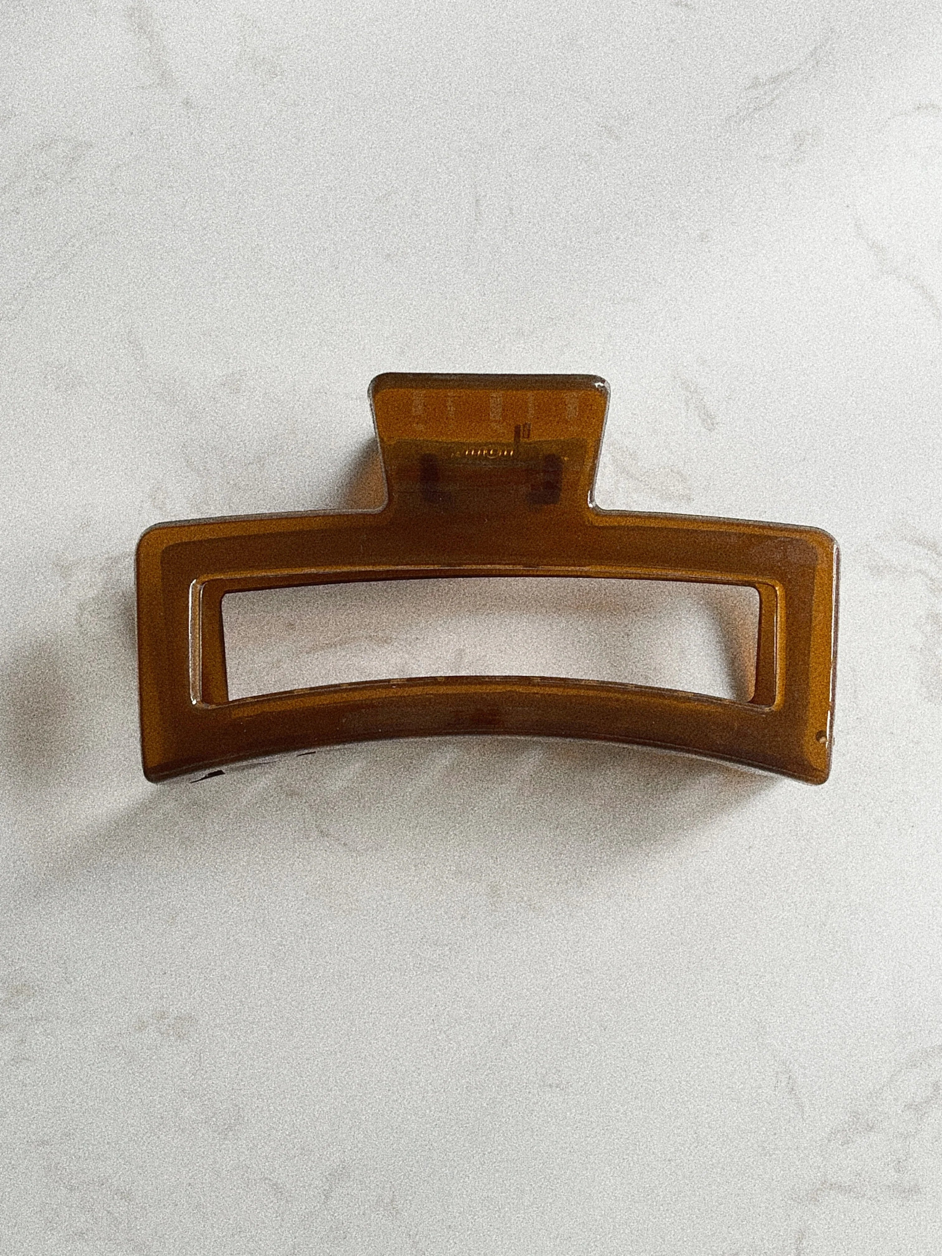 Translucent Rectangular Clip in Cider